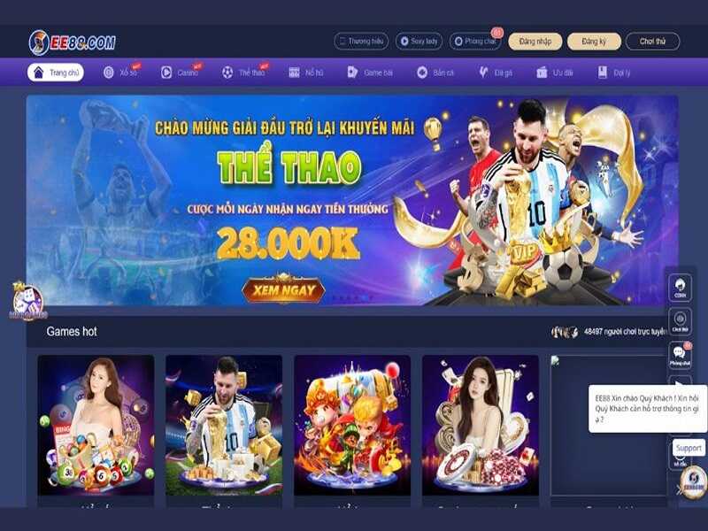 Trải nghiệm game cá cược online hấp dẫn tại EE88